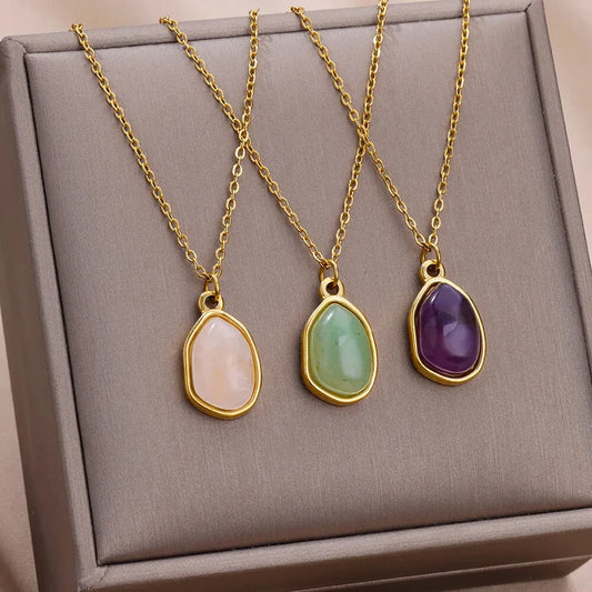 Collier Fashion Stone  Oval